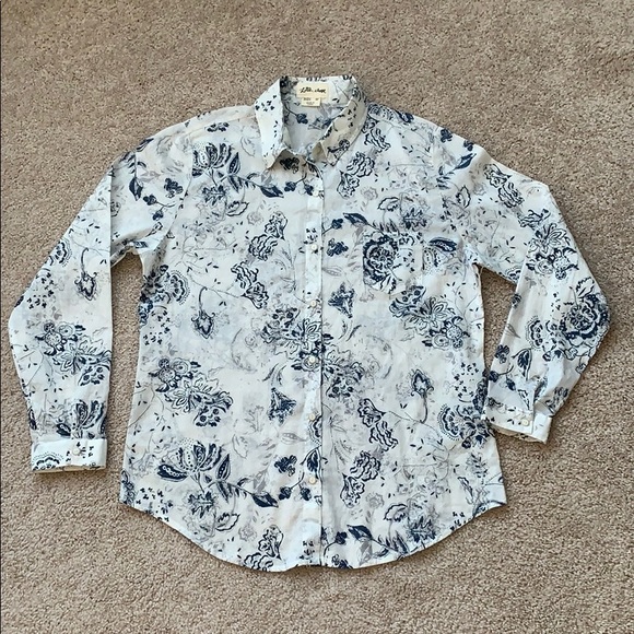 Anthropologie Tops - NWOT Anthropologie blue and white button down med